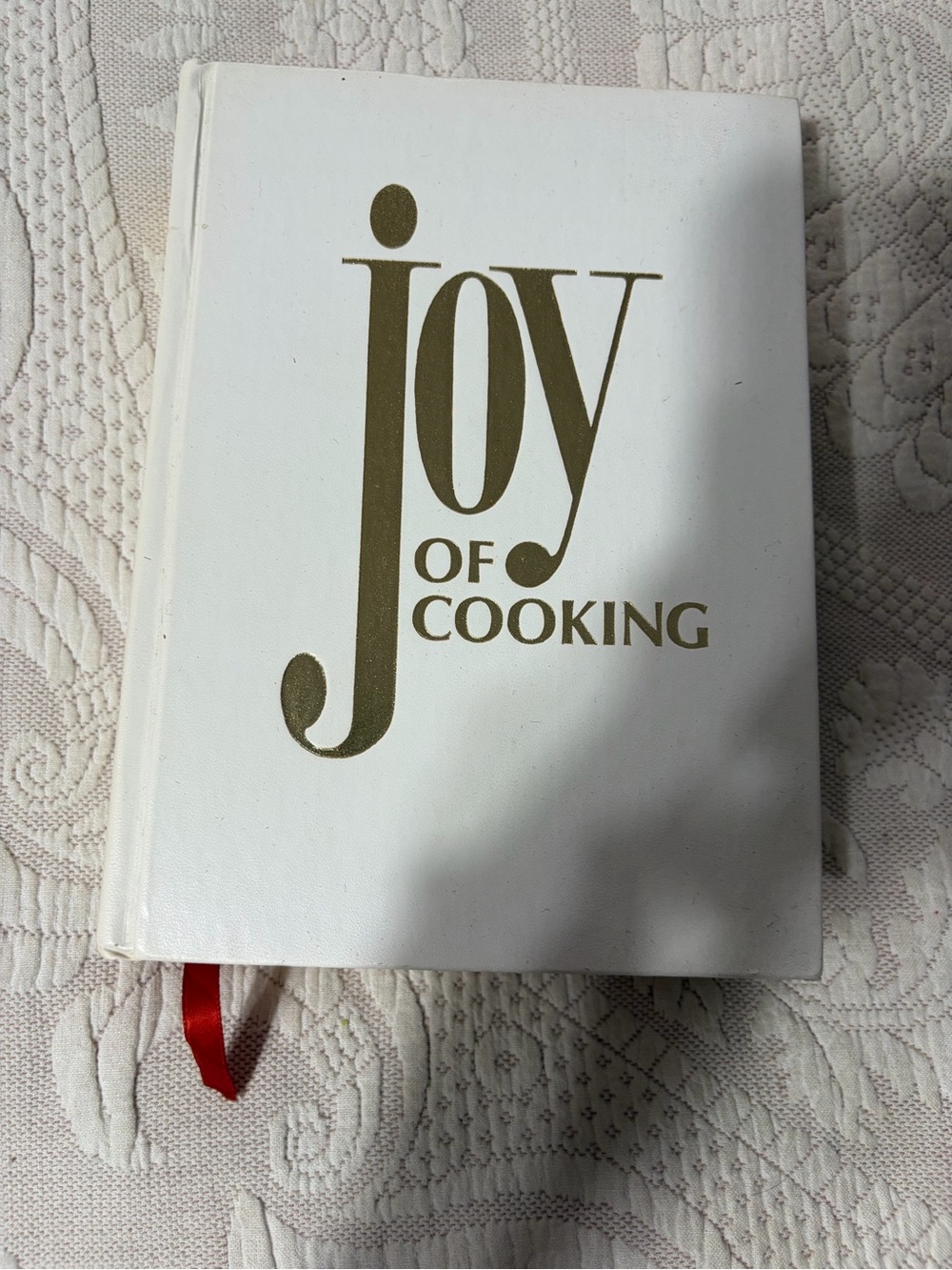 Hardcover Cookbook in White with Gold Lettering